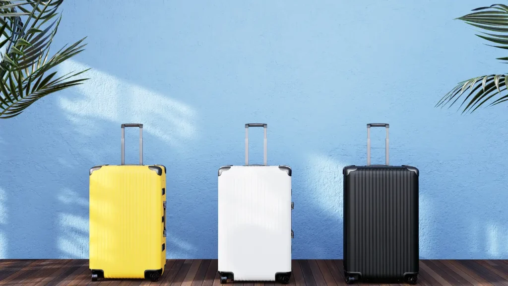 Valises de voyage Odalys alignées devant un mur bleu – guide, avis et tarifs Magora 2026